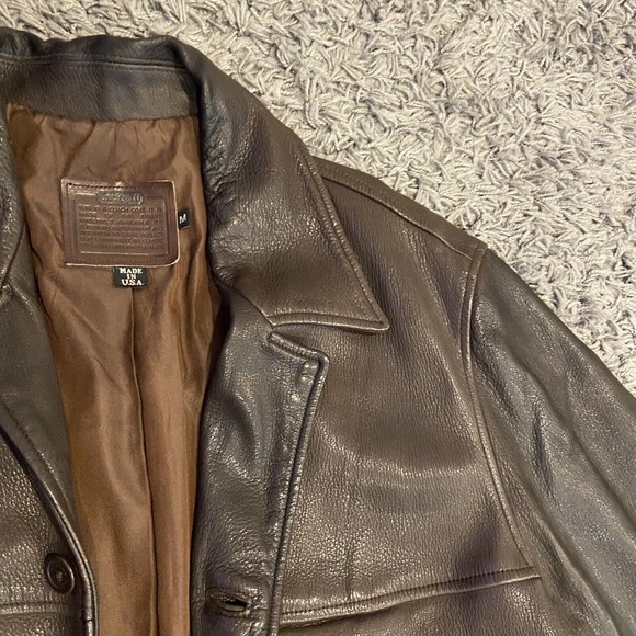Coach Brown Leather Jacket - Picture 7 of 16